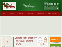 Tablet Screenshot of allcreatureshealthcare.com